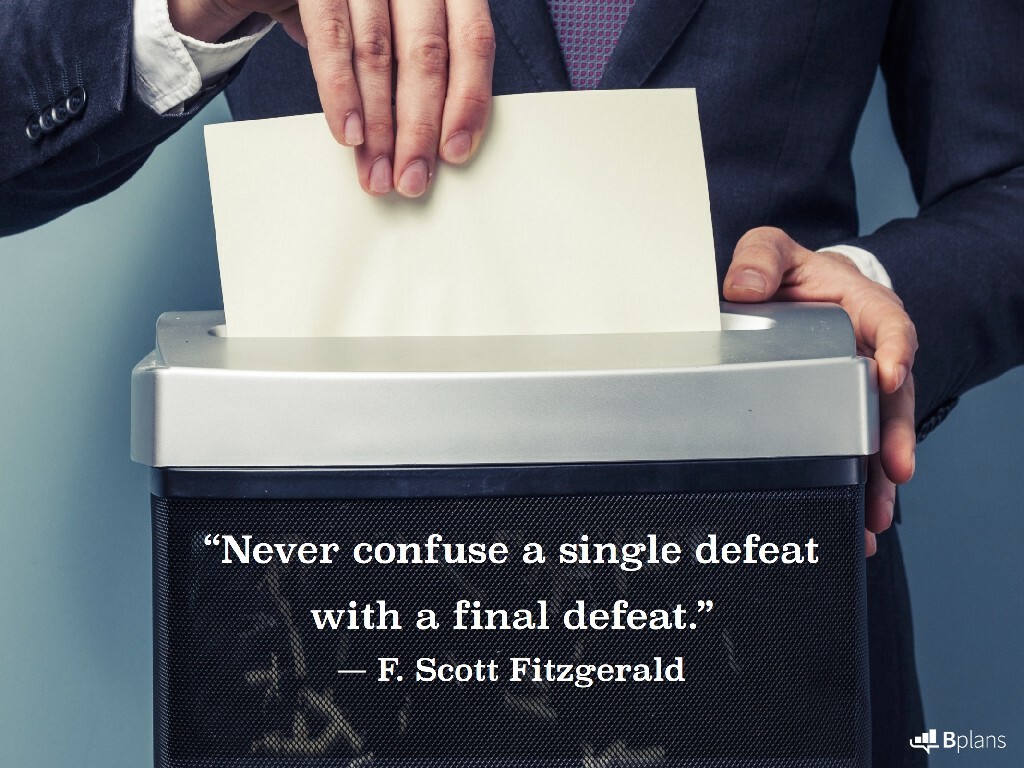 "Never confuse a single defeat with a final defeat." — F. Scott Fitzgerald; Tweet this!